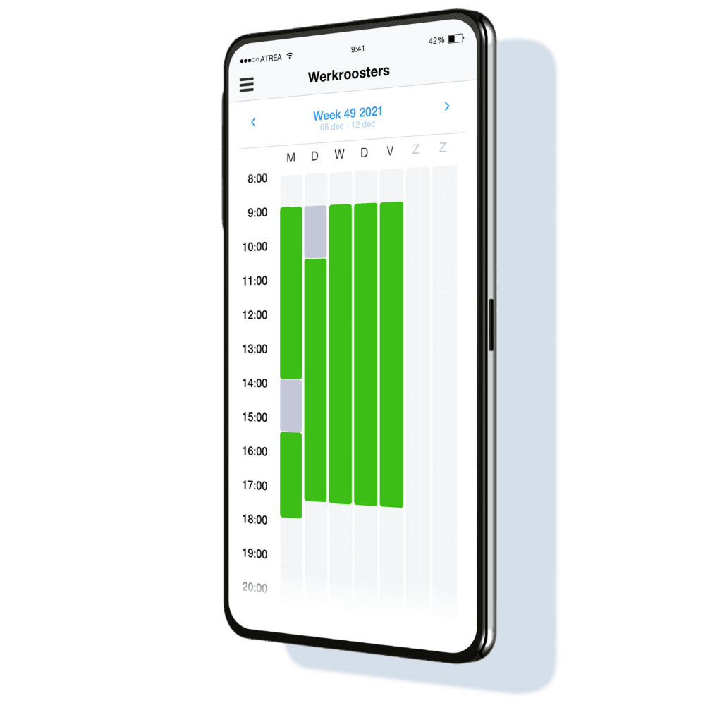 Werkrooster Atrea app